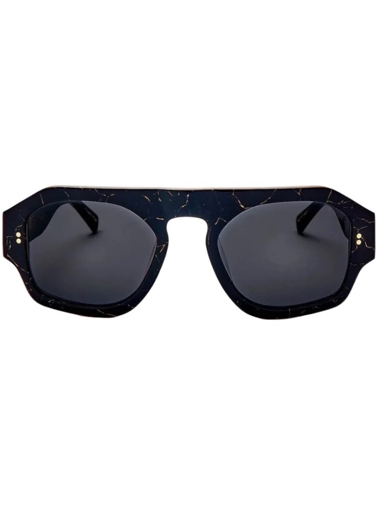 New Sardine - Louie - Nouveau Noir Aviator Sunglasses